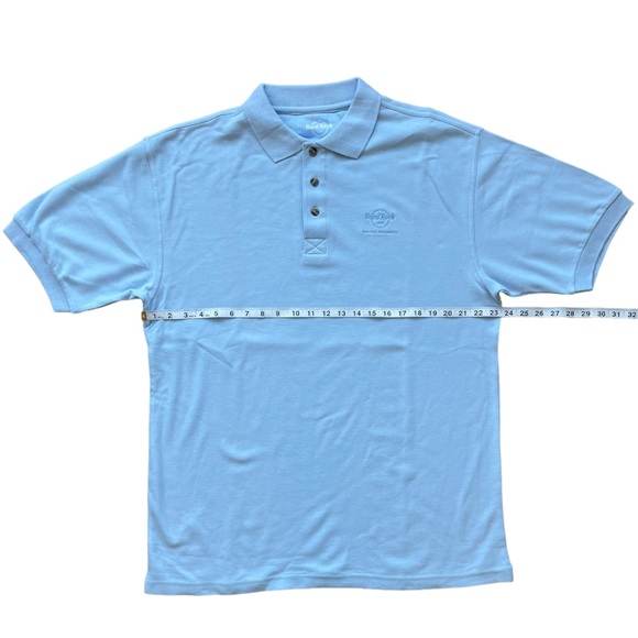 Hard Rock Cafe Blue Polo Shirt  (L Fit like XL) - Picture 4 of 7